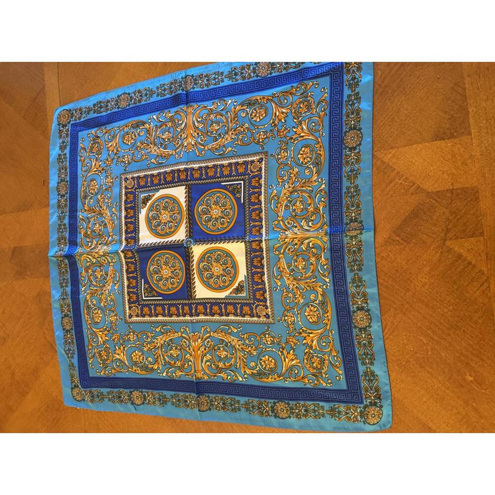 Elegant Blue and Gold Scarf 166